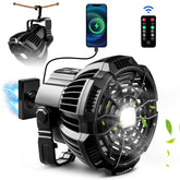 NOKINS Rechargeable Golf Cart Fan | Magnetic Base, Remote Control | Adjustable LED Light | Fits Club Car/EZGO/Yamaha (Black)